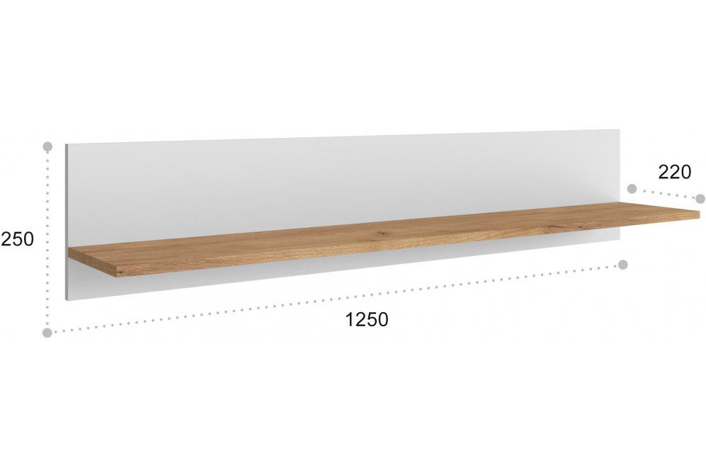 Полка Ирма ИР-21 дуб крафт / белый структурный