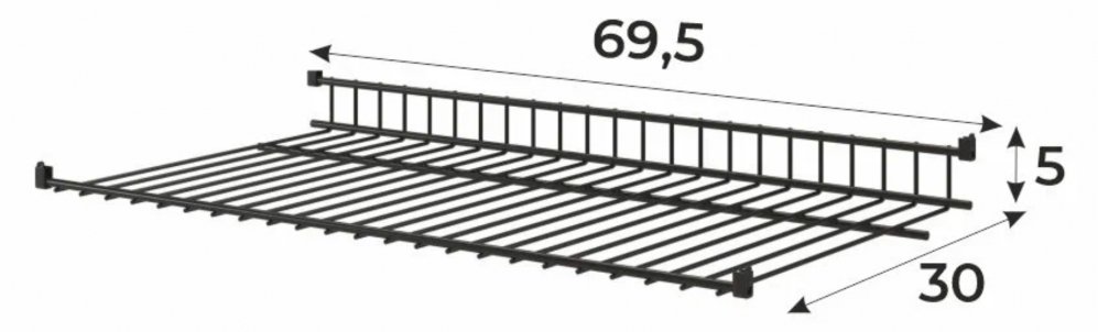 Полка L695 Краш / Вельвет золото