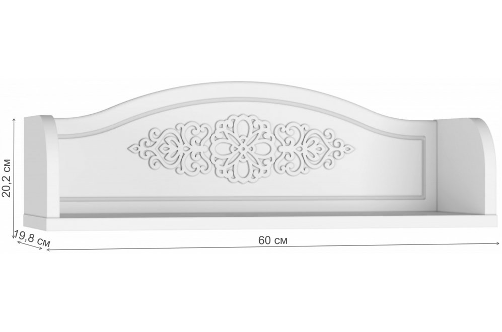 Полка настенная Ассоль АС-48 белое дерево