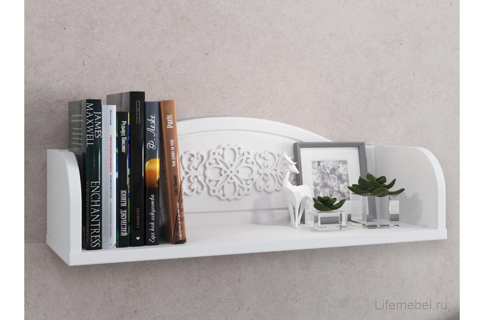 Полка настенная Ассоль АС-48 белое дерево