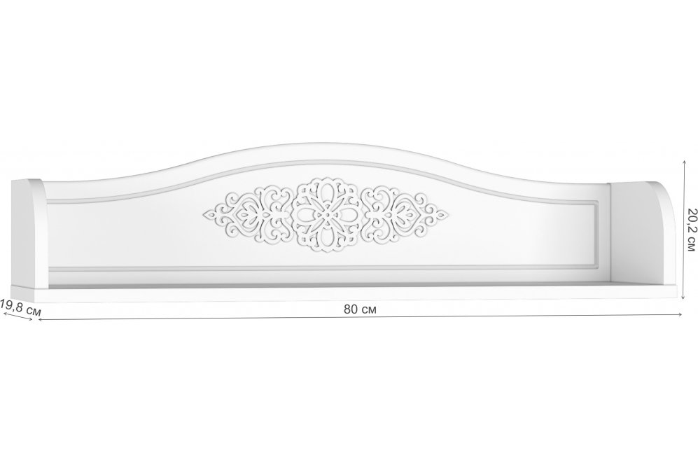 Полка настенная Ассоль АС-49 белое дерево