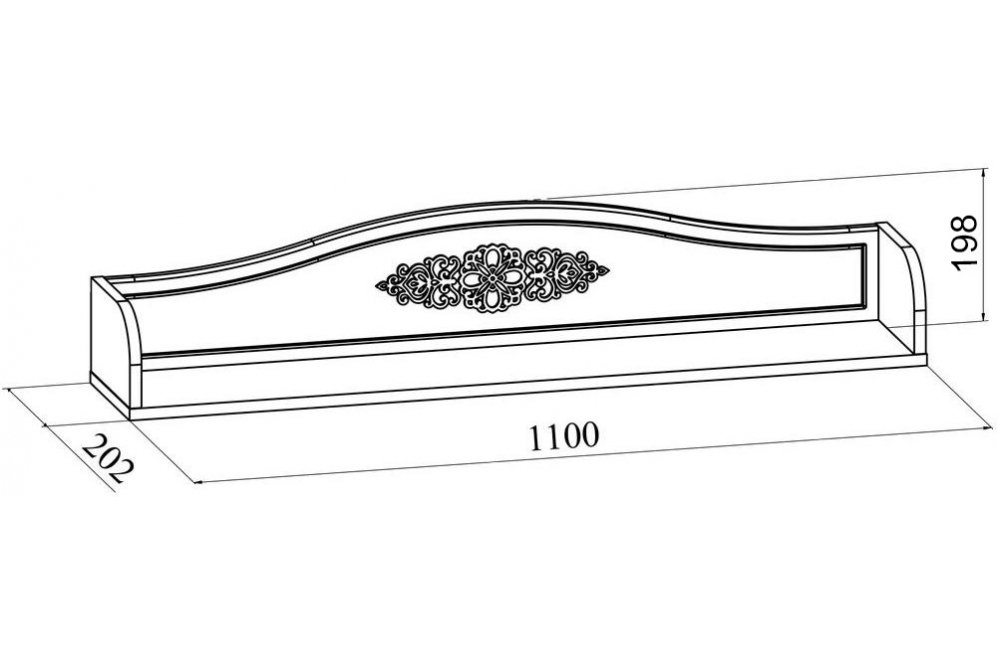Полка настенная Ассоль АС-50 белое дерево