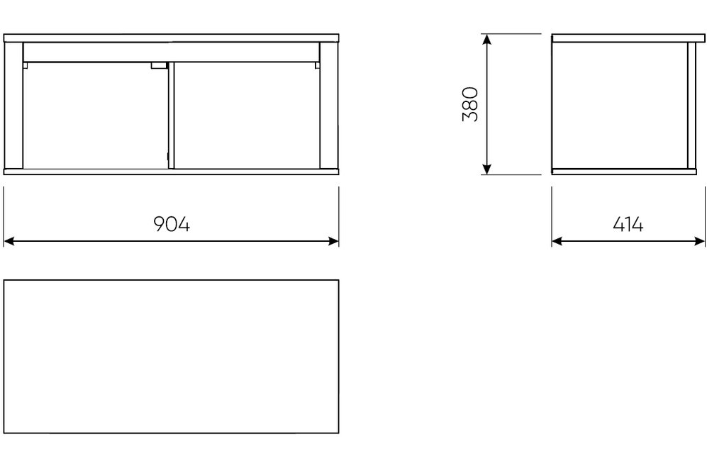 Полка навесная Сага 2 секции серая