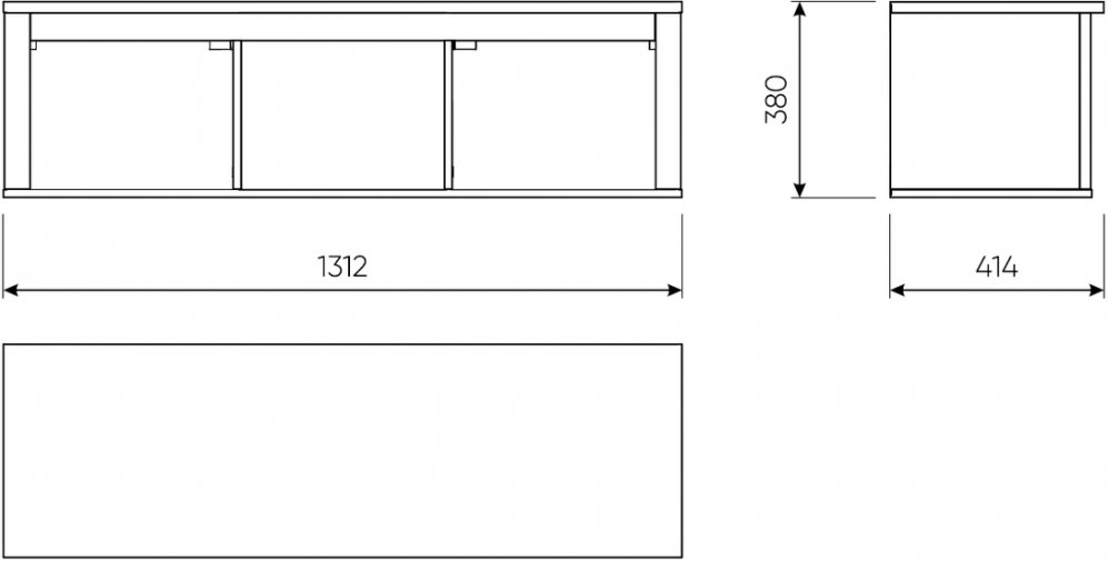 Полка навесная Сага 3 секции бирюзовая