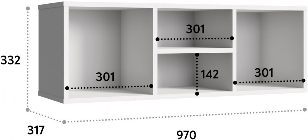 Полка П-02 белый структурный