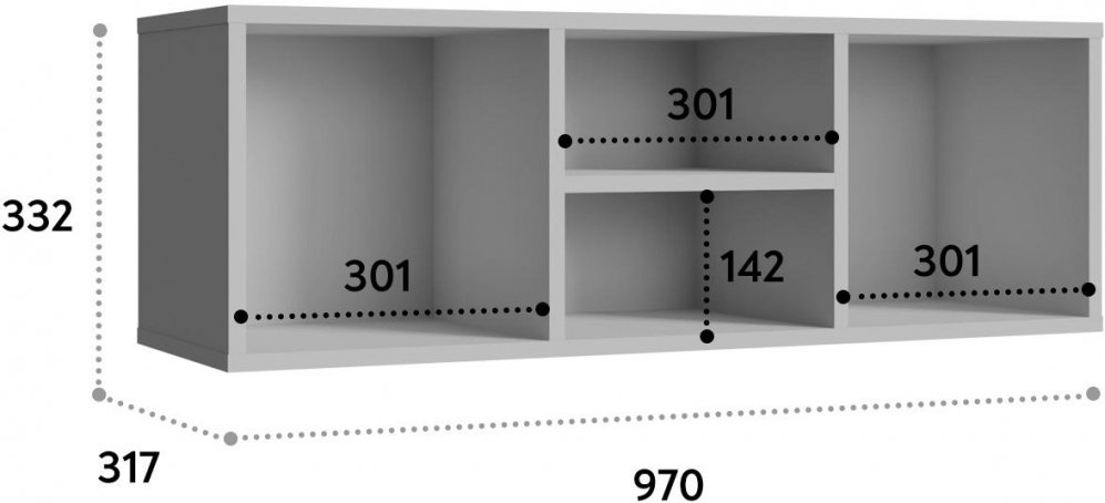 Полка П-02 глиняный серый