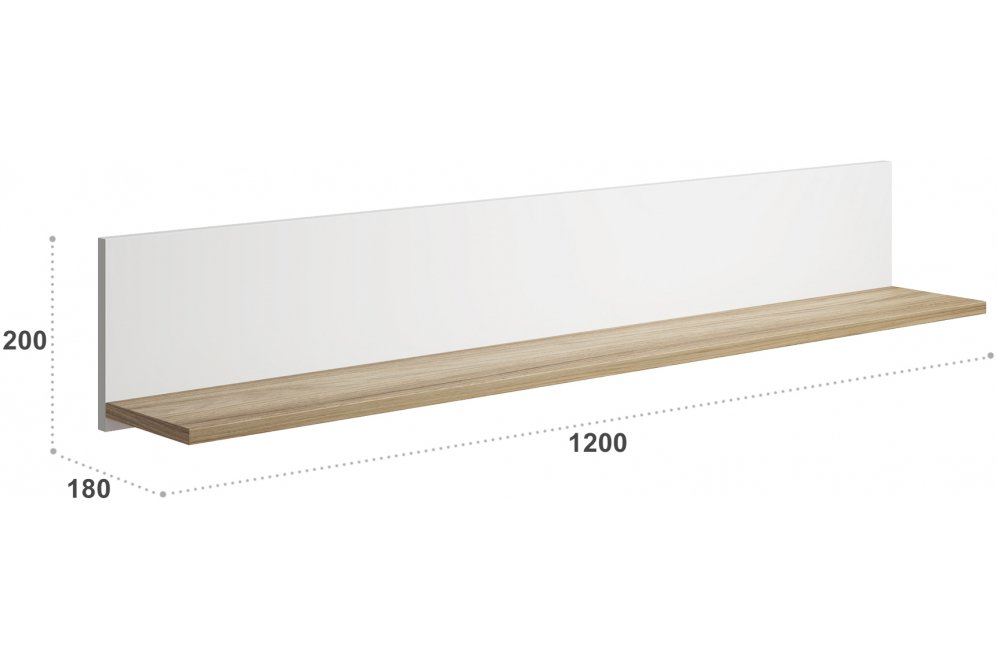 Полка Скайлайт СЛ-40 блэквуд ячменный / белая