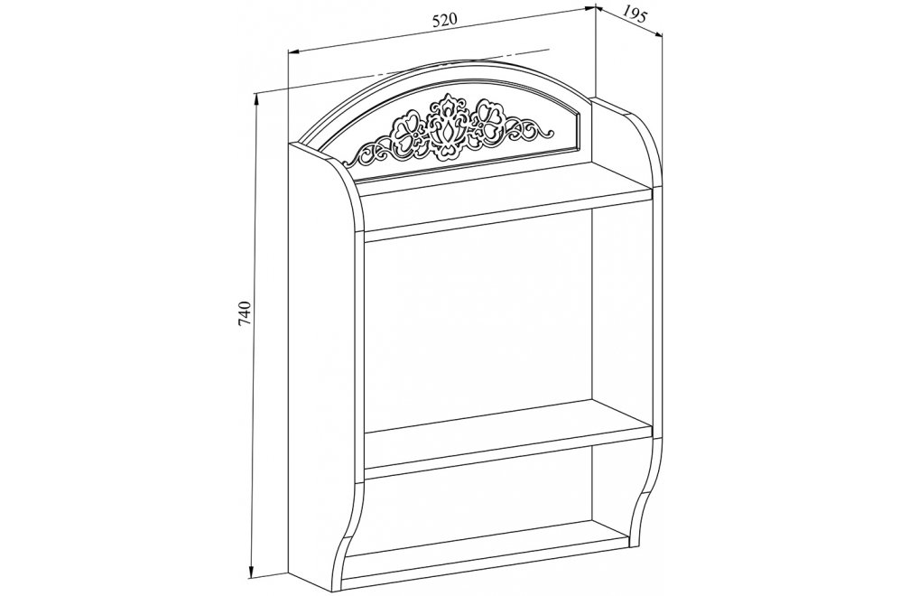 Полка Соня Премиум СО-17К ясень патина