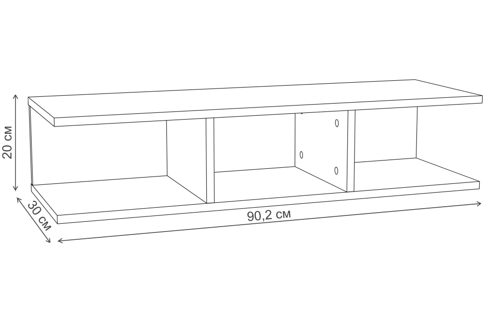 Полка Urban / Summit НМ 011.92-01 ясень анкор темный kr