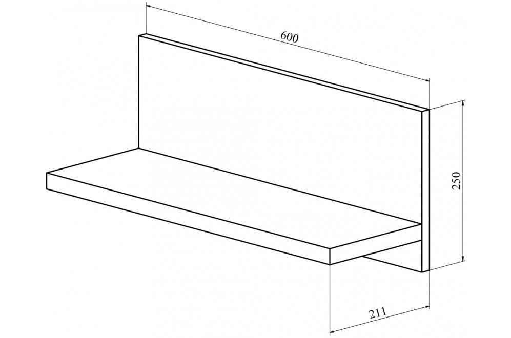 Полка Виктория ВИ-90 дуб крафт золотой