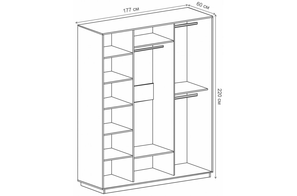 Шкаф-купе Леон-2 Лондон 1770 дуб стирлинг