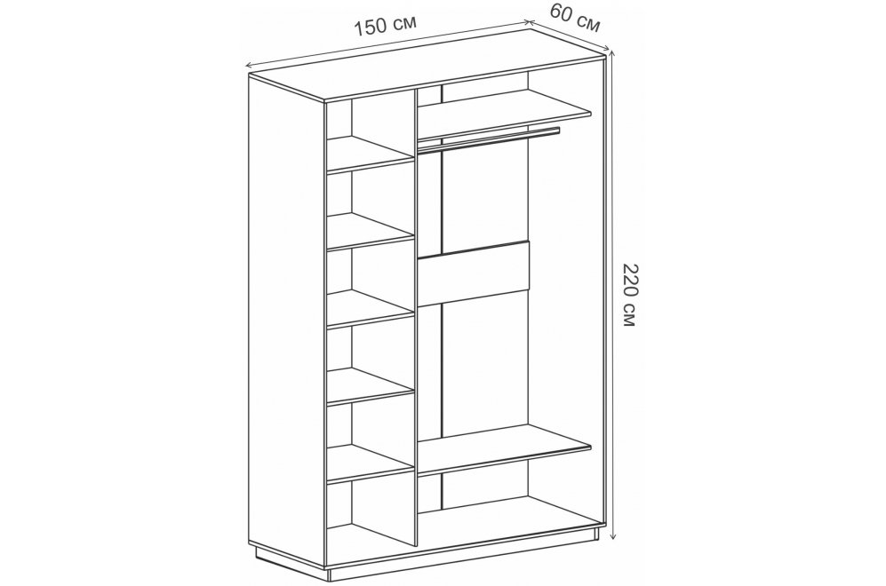 Шкаф-купе Леон-2 Прага 1500