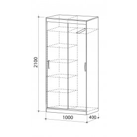 Шкаф-купе Лада 1 40 см без зеркала дуб млечный