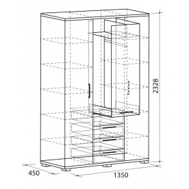 Шкаф трехстворчатый Мальта венге / белый
