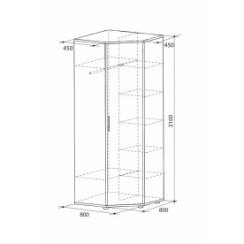 Шкаф угловой малый Сити 7.1 без зеркала дуб млечный