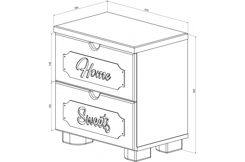 Прикроватная тумба ДримСтар ДС-14 белое дерево