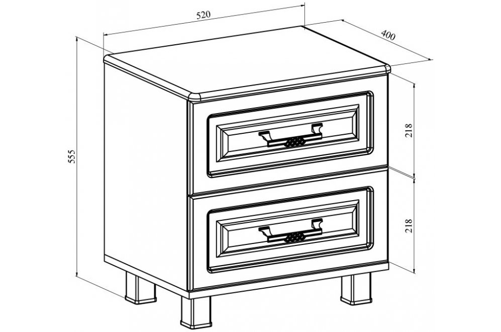 Прикроватная тумба Элизабет ЭМ-15 орех темный