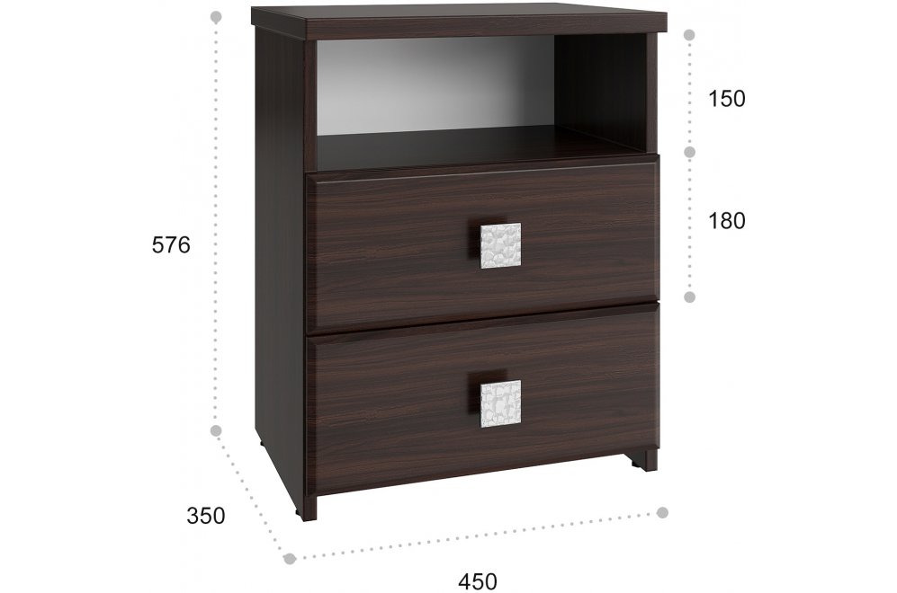 Прикроватная тумба Изабель ИЗ-58К орех темный