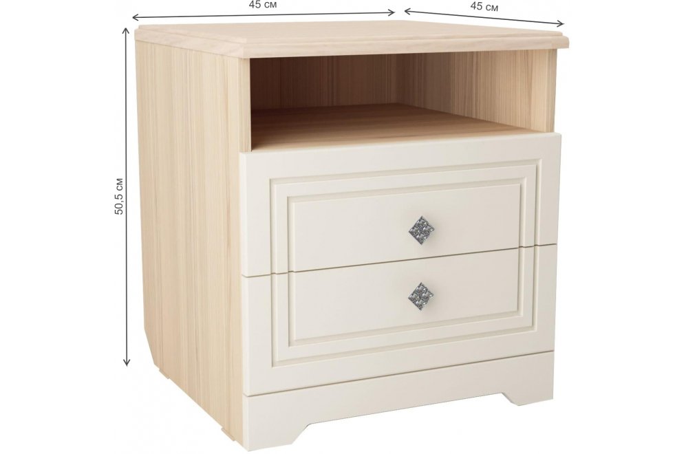 Прикроватная тумба Капелла №13 туя светлая / дуб выбеленный