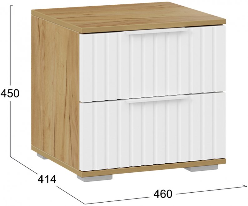 Прикроватная тумба Хилтон дуб крафт золотой / белый матовый