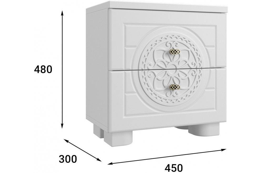 Прикроватная тумба Монблан МБ-38К белое дерево