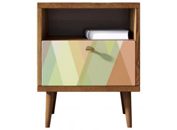 Прикроватная тумба Воаб орех / принт 16