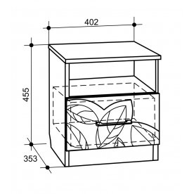 Тумба прикроватная Оливия венге / крем с патиной