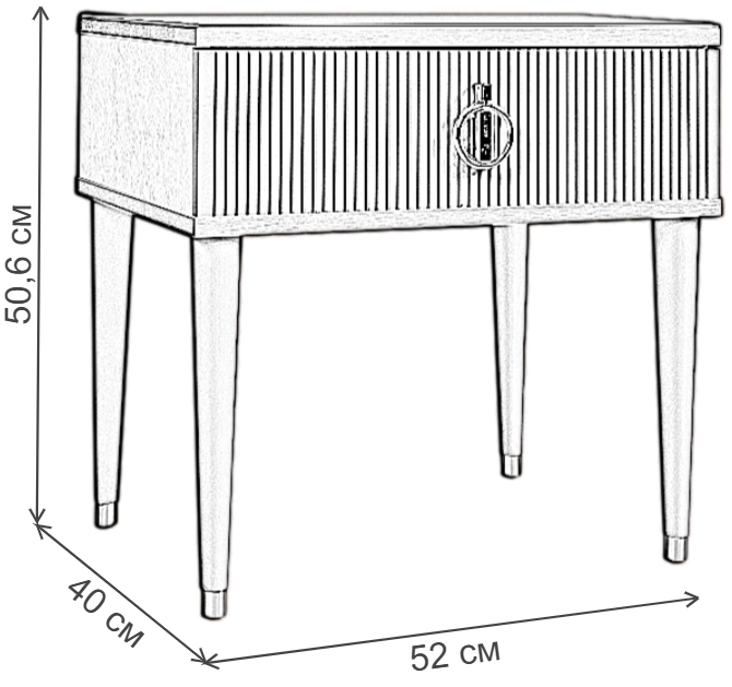 Прикроватная тумба Rimini Solo белый / серебро