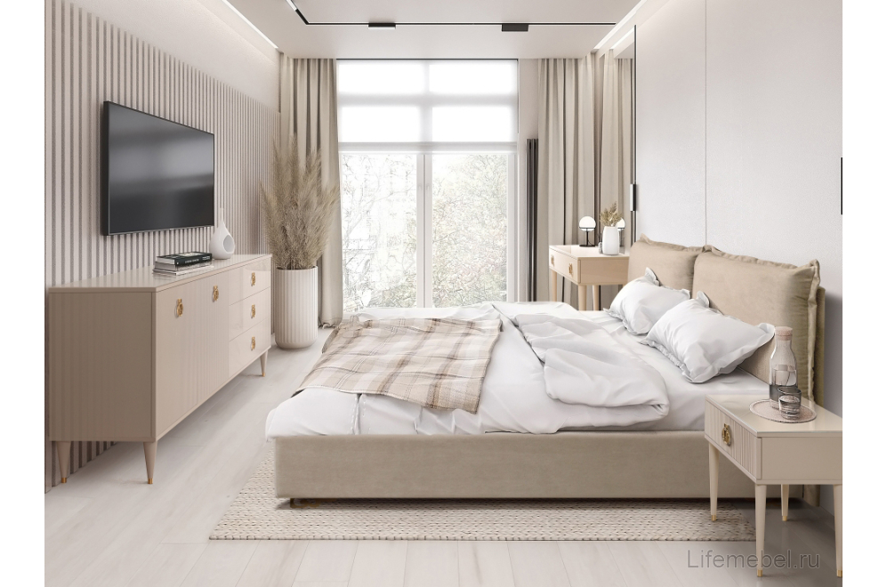 Прикроватная тумба Rimini Solo беж / золото