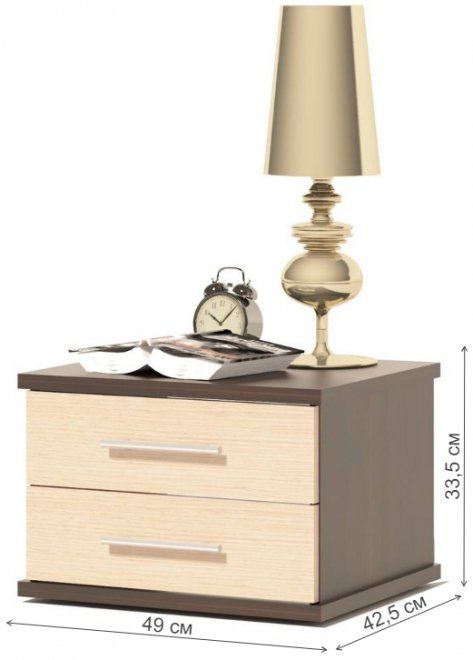 Тумба прикроватная Т-1 венге / беленый дуб
