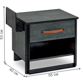 Прикроватная тумба детская Dark Metal