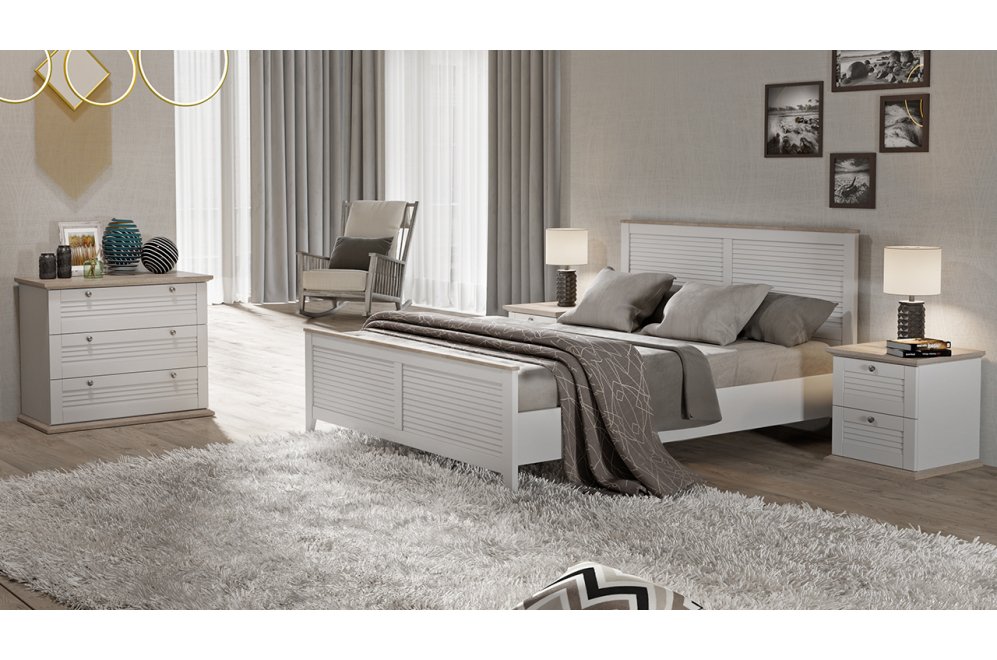 Спальня Ривьера белая (комплектация 1)