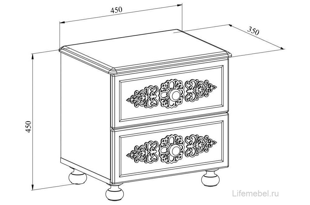 Спальный гарнитур Ассоль белое дерево комплектация 4