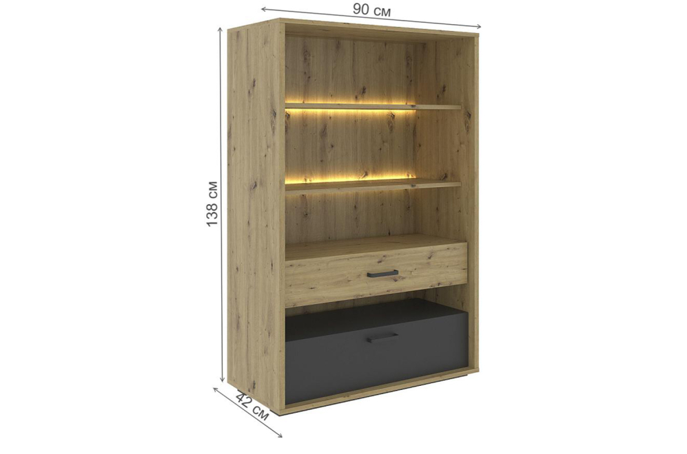 Спальный гарнитур Лердти артизан / черный / серый комлектация 1