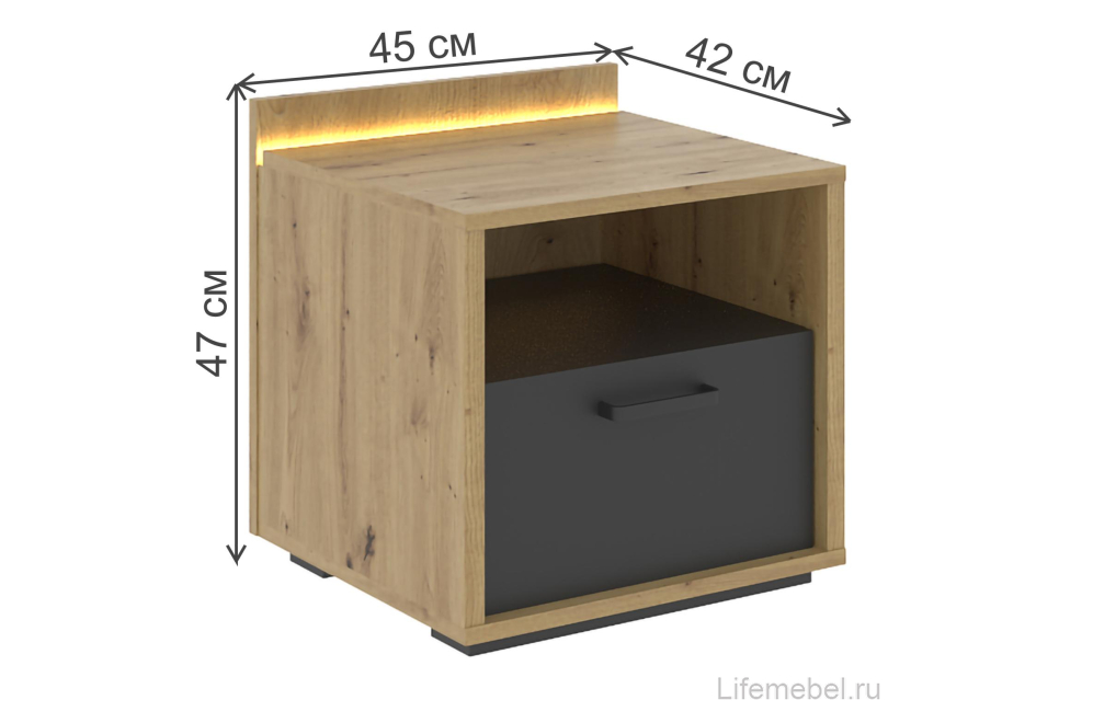 Спальный гарнитур Лердти артизан / черный / серый комлектация 1