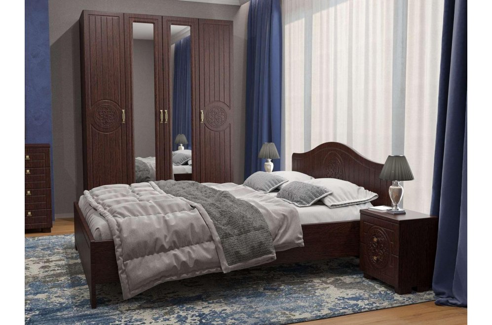 Спальный гарнитур Монблан венге / орех шоколадный комплектация 2