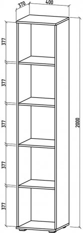 Стеллаж Марокко 2 дуб сонома / белый