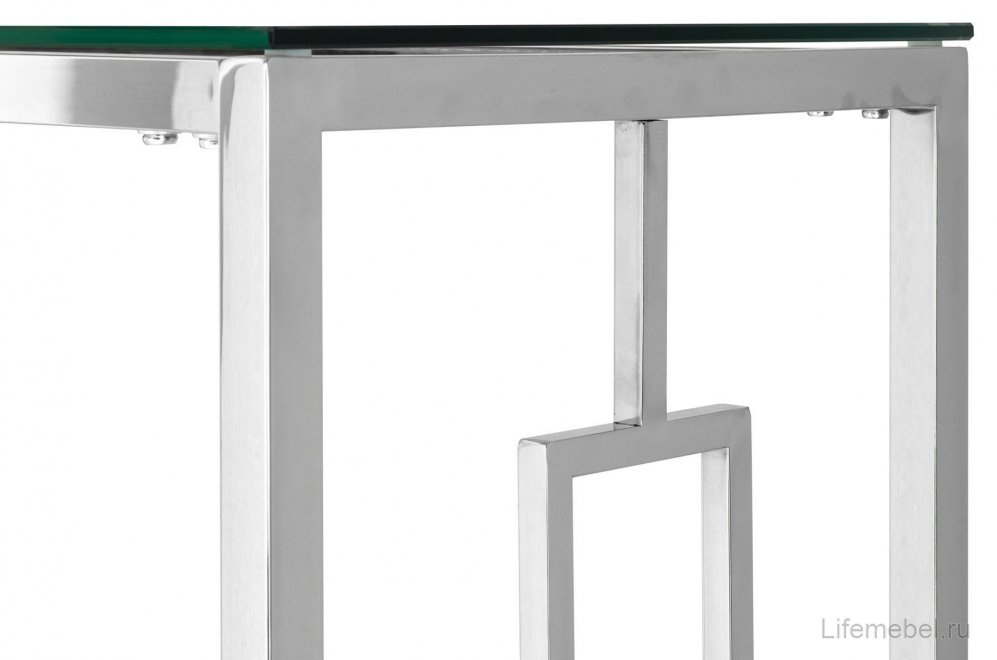 Консоль Детройт 120 прозрачное стекло / сталь серебро