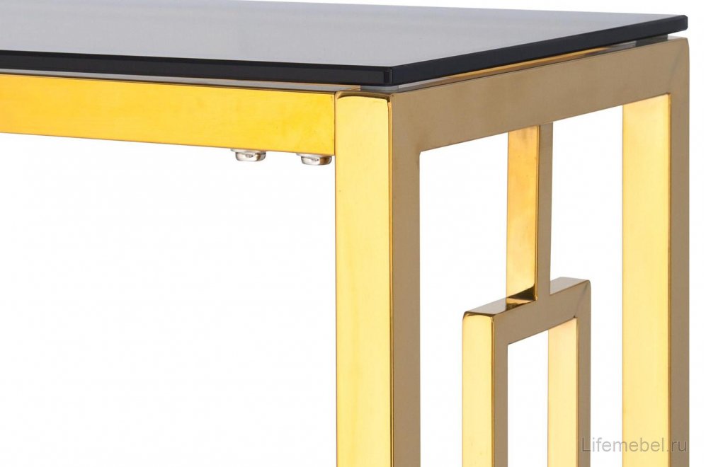 Консоль Детройт стекло smoke / сталь золото