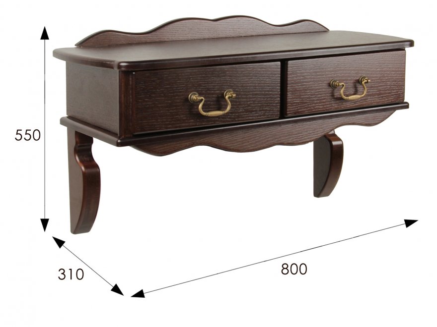 Консоль настенная Берже 20 темно-коричневая