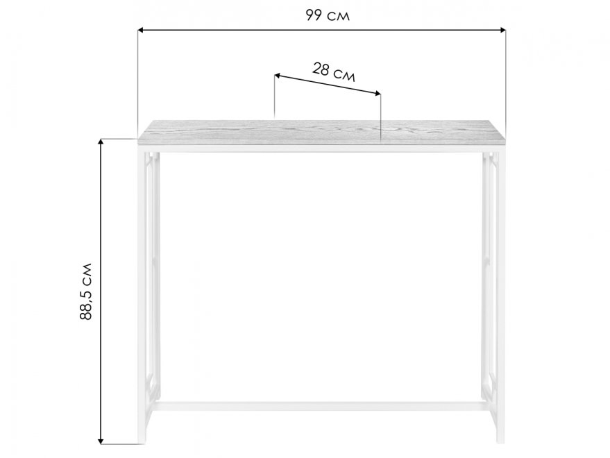 Консольный столик Akur Loft Dublin белый / декор черный