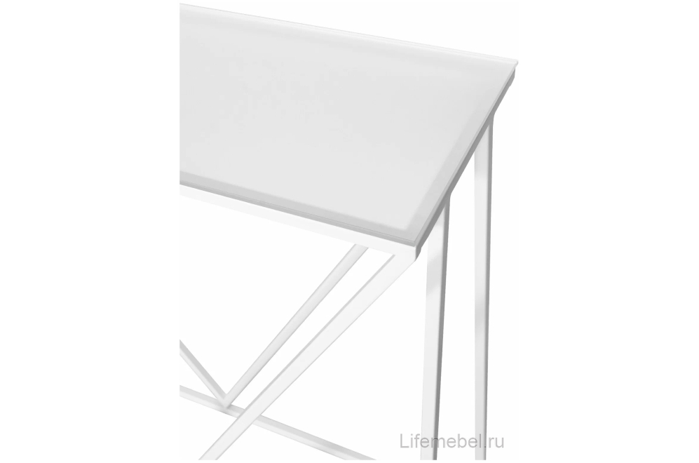 Консольный столик Akur Loft Madrid 1200 белый / матовое стекло