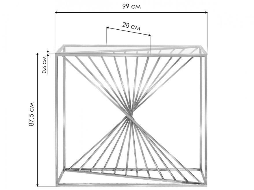 Консольный столик Akur Loft Paris белый / прозрачное стекло