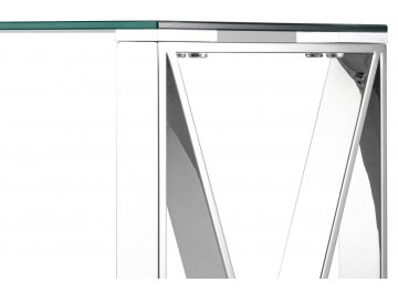 Консоль мебельная Айнон 115 прозрачное стекло / сталь серебро