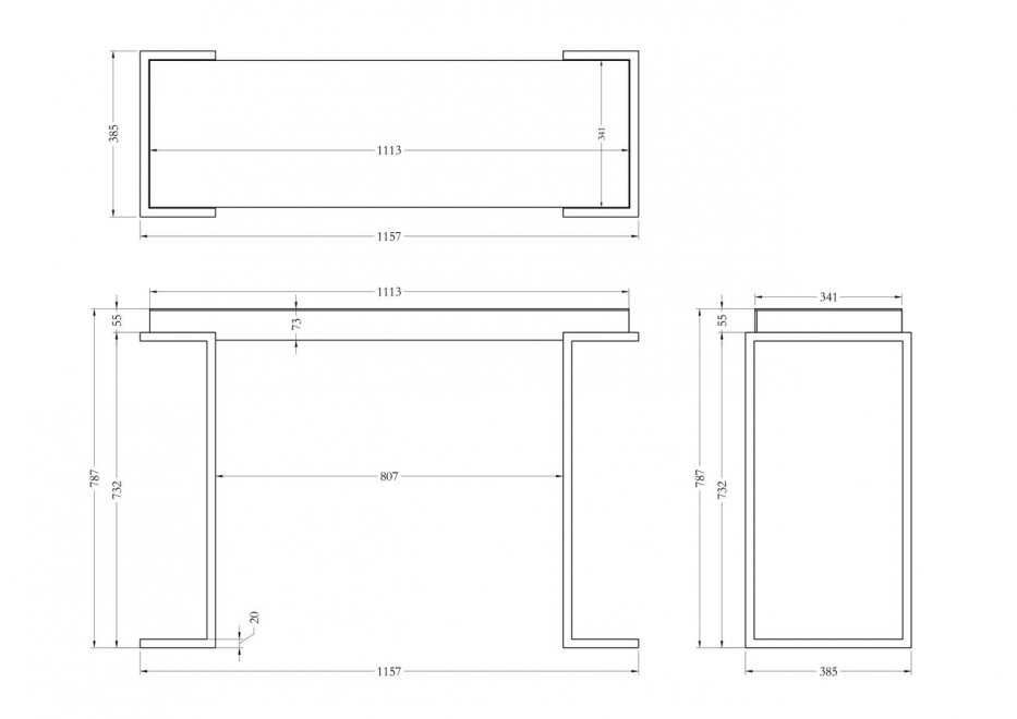 Консольный столик KFG129 хром / зеркальный