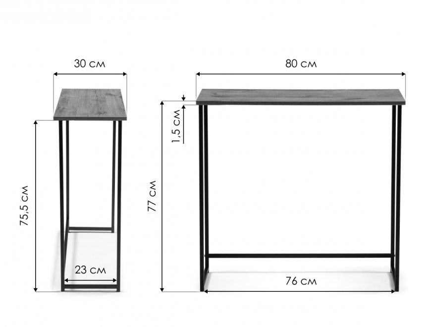 Консольный столик Феот 80х30х77 дуб велингтон