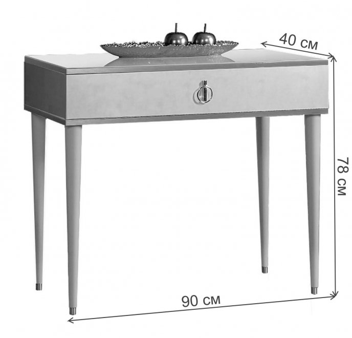 Туалетный столик Rimini 90х40 орех империя / серебро
