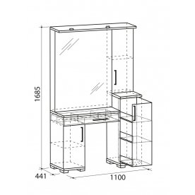 Трюмо Мальта дуб млечный / белый