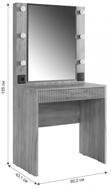 Туалетный столик Адам дуб крафт золотой