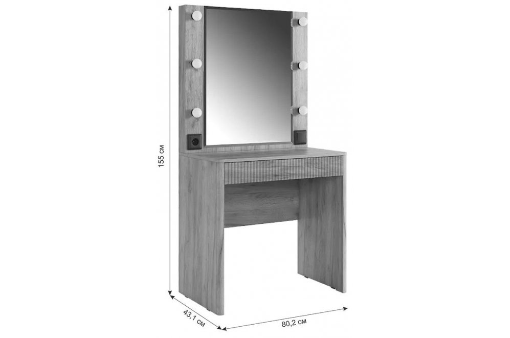 Туалетный столик Адам дуб крафт золотой